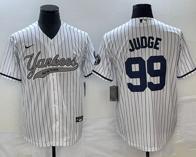 Men's New York Yankees Aaron Judge #99 White Jersey Joint Edition