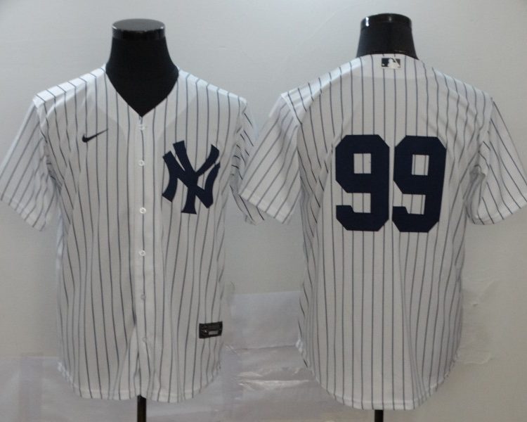 Men's New York Yankees Aaron Judge #99 White Name Jersey