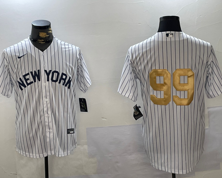 Men's New York Yankees Aaron Judge #99 White Team Jersey