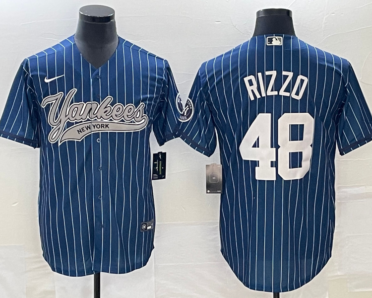 Men's New York Yankees Anthony Rizzo #48 Blue Jersey Joint Edition