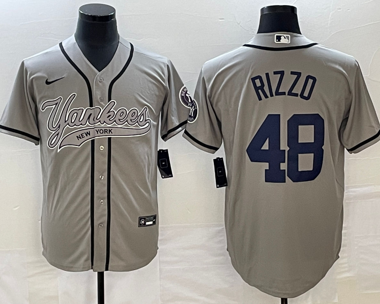 Men's New York Yankees Anthony Rizzo #48 Gray Jersey Joint Edition