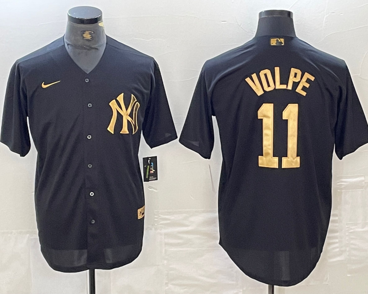Men's New York Yankees Anthony Volpe #11 Black Limited Jersey