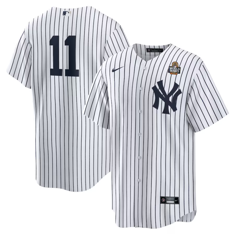 Men's New York Yankees Anthony Volpe #11 White 2024 World Series Home Jersey