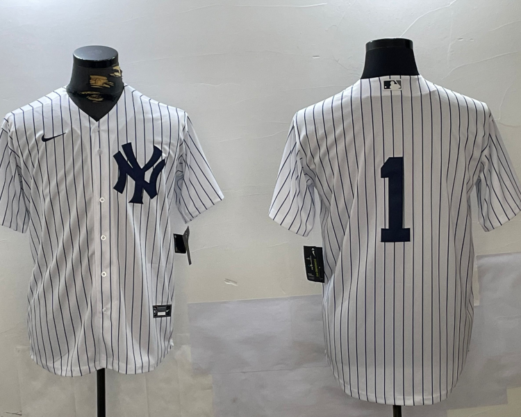 Men's New York Yankees Billy Martin #1 White Jersey