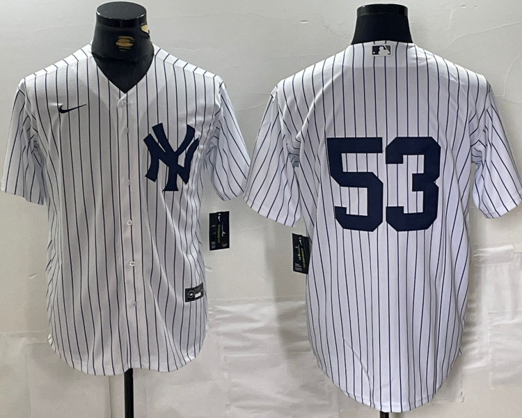 Men's New York Yankees Bobby Abreu #53 White Name Jersey