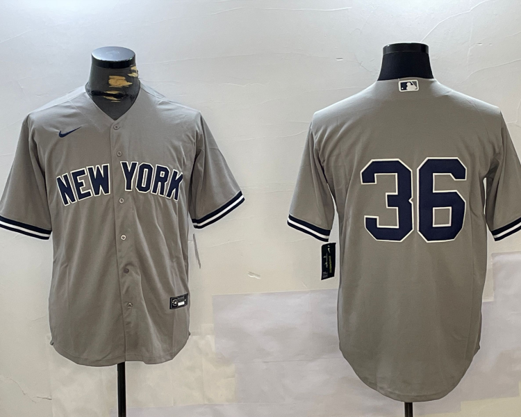 Men's New York Yankees Clarke Schmidt #36 Gray Jersey