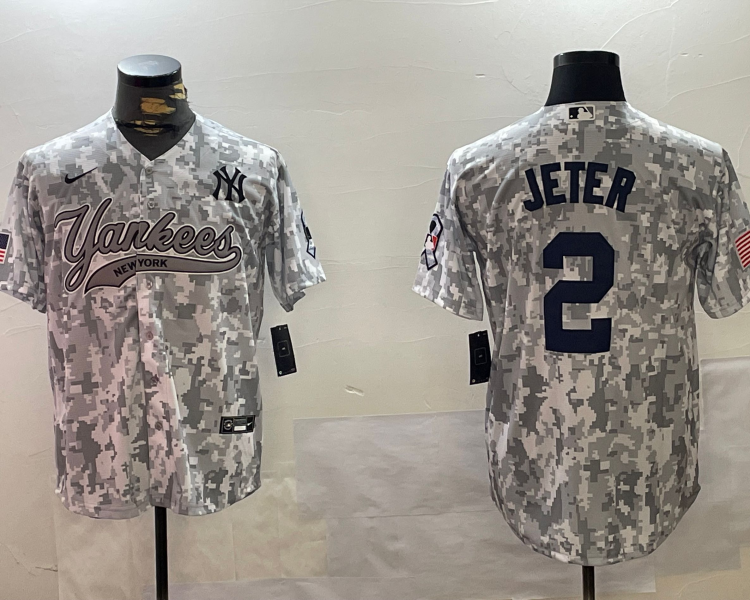 Men's New York Yankees Derek Jeter #2 Arctic Camo 2024 Salute to Service Limited Jersey