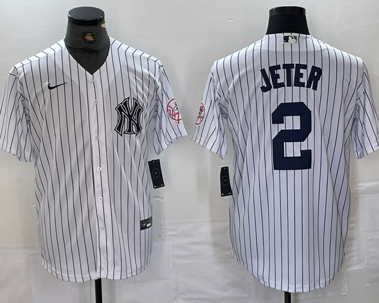 Men's New York Yankees Derek Jeter #2 White Limited Jersey