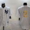 Men's New York Yankees Derek Jeter #2 White Team Jersey