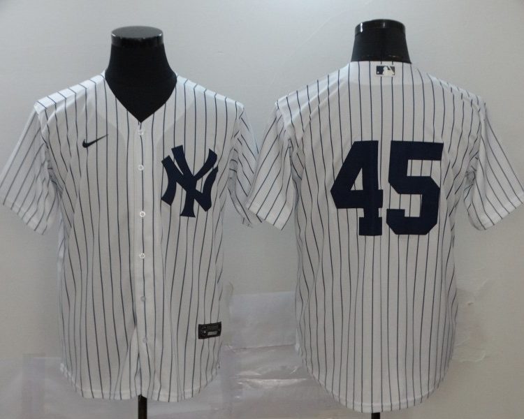 Men's New York Yankees Gerrit Cole #45 White Name Jersey