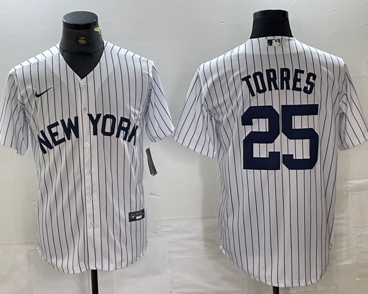 Men's New York Yankees Gleyber Torres #25 White Limited Jersey
