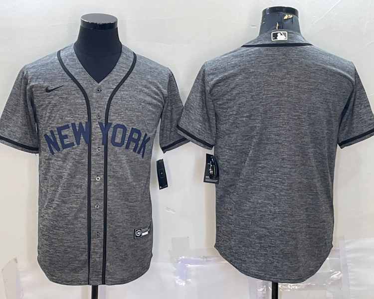 Men's New York Yankees Gray Authentic Blank Jersey