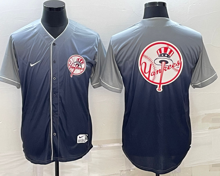 Men's New York Yankees Grey Gradient Team Jersey