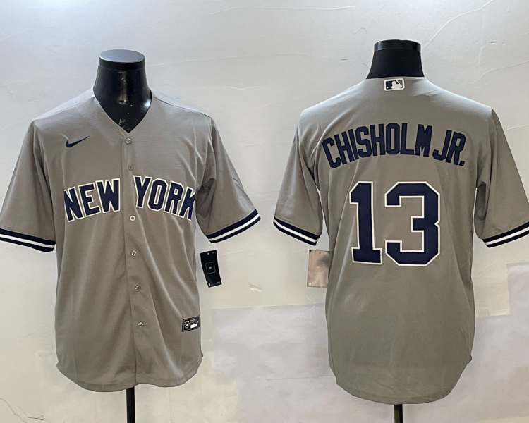 Men's New York Yankees Jazz Chisholm Jr. #13 Gray Jersey