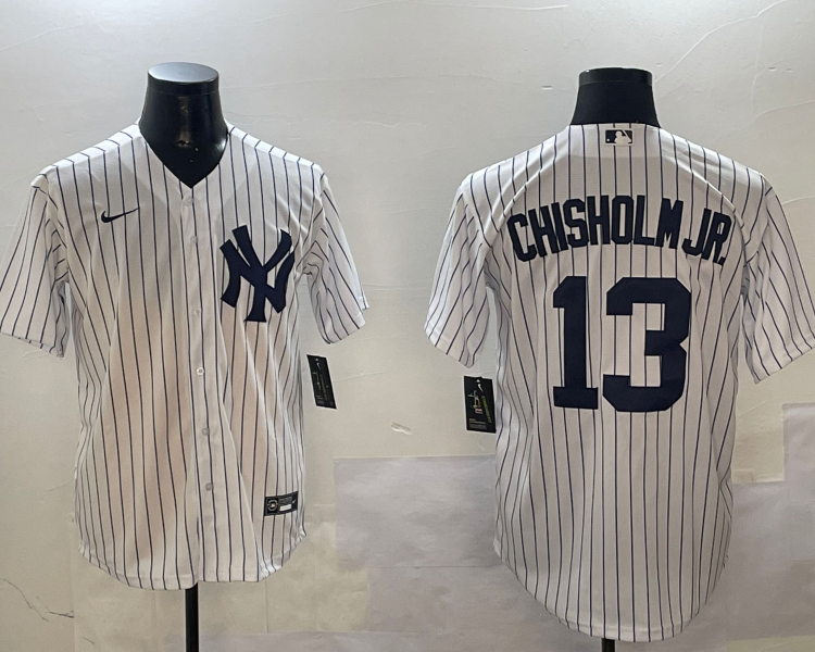 Men's New York Yankees Jazz Chisholm Jr. #13 White Home Limited Jersey