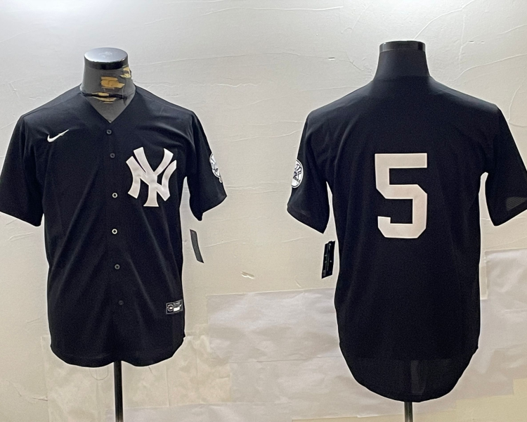 Men's New York Yankees Joe DiMaggio #5 Black Jersey