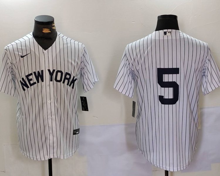 Men's New York Yankees Joe Dimaggio #5 White Limited Jersey