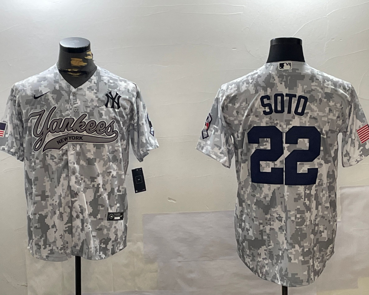Men's New York Yankees Juan Soto #22 Arctic Camo 2024 Salute to Service Limited Jersey