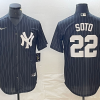 Men's New York Yankees Juan Soto #22 Black Jersey