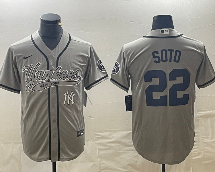 Men's New York Yankees Juan Soto #22 Gray Jersey Joint Edition