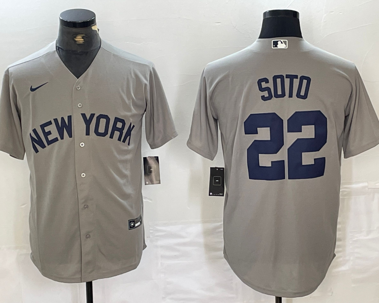 Men's New York Yankees Juan Soto #22 Gray Limited Jersey