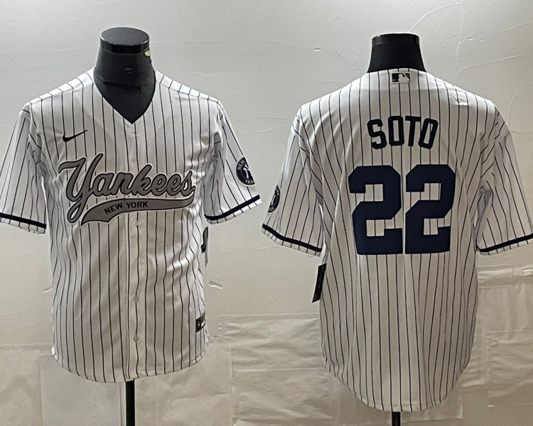 Men's New York Yankees Juan Soto #22 White Jersey Joint Edition