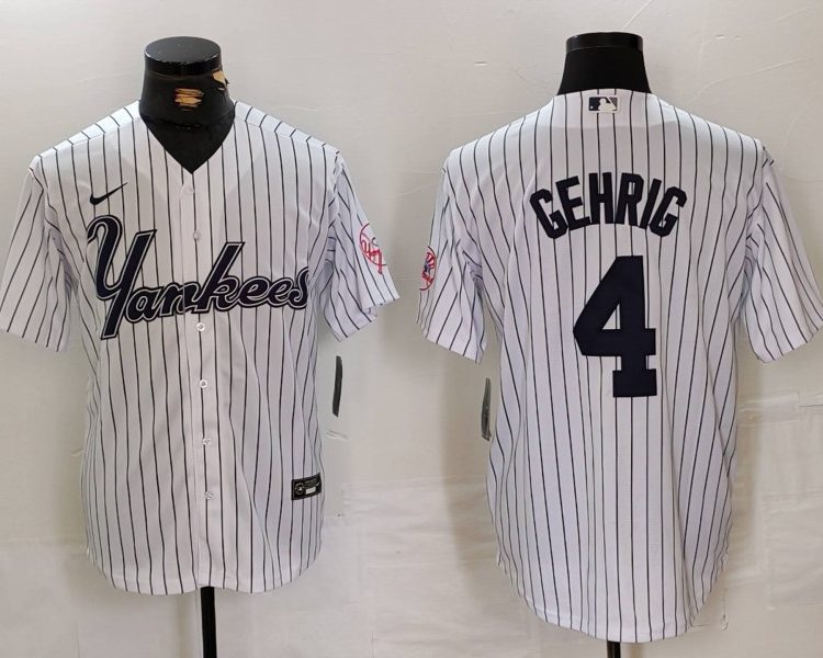 Men's New York Yankees Lou Gehrig White Jersey