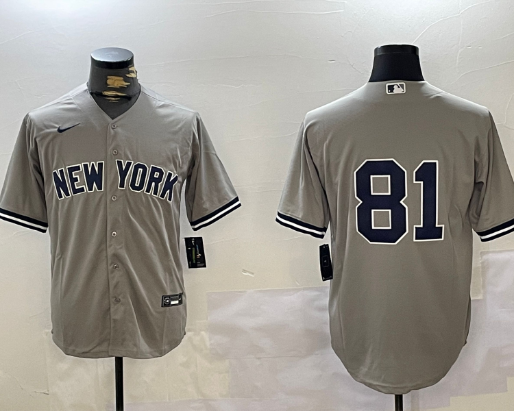 Men's New York Yankees Luis Gil #81 Gray Jersey