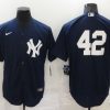 Men's New York Yankees Mariano Rivera #42 Navy Name Jersey
