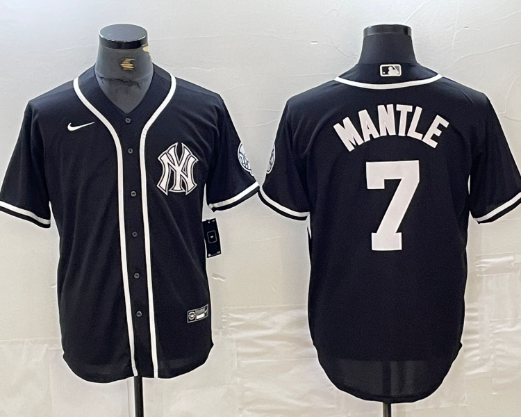 Men's New York Yankees Mickey Mantle #7 Black Limited Jersey