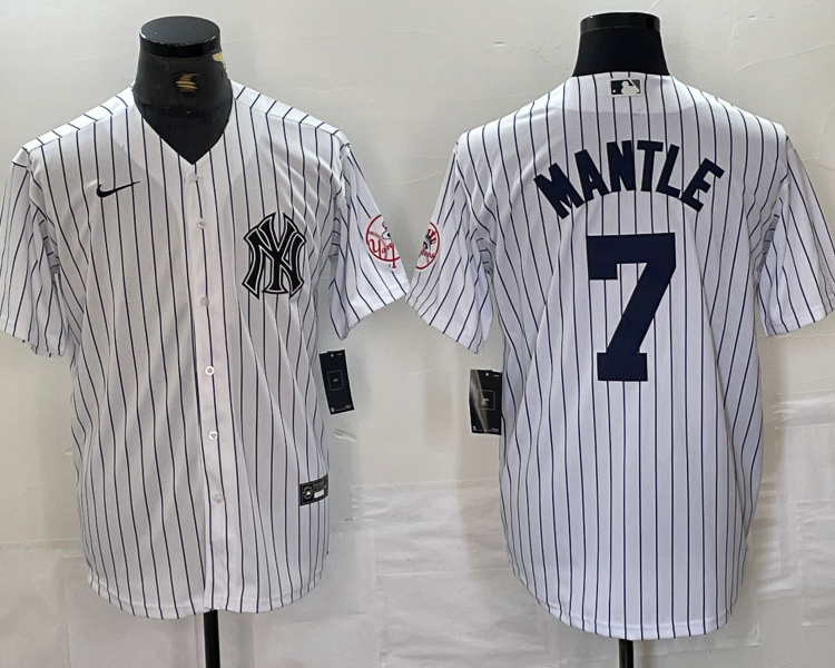 Men's New York Yankees Mickey Mantle #7 White Limited Jersey