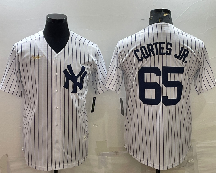 Men's New York Yankees Nestor Cortes Jr. #65 White Home Cooperstown Collection Jersey