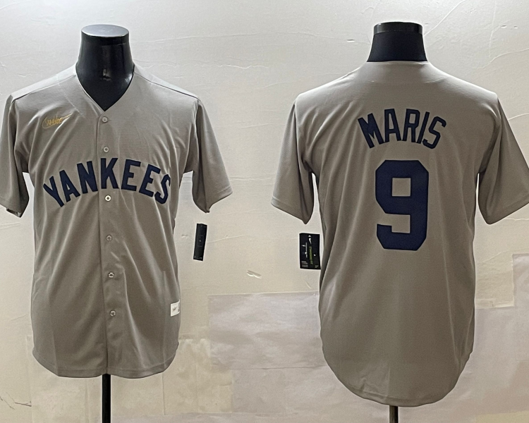 Men's New York Yankees Roger Maris #9 Gray Jersey