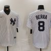 Men's New York Yankees Yogi Berra #8 White Home Limited Jersey