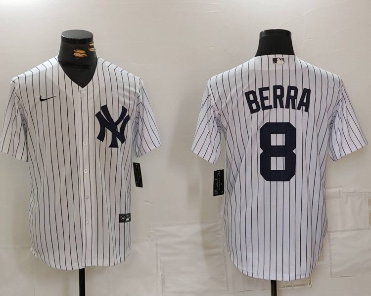 Men's New York Yankees Yogi Berra #8 White Home Limited Jersey