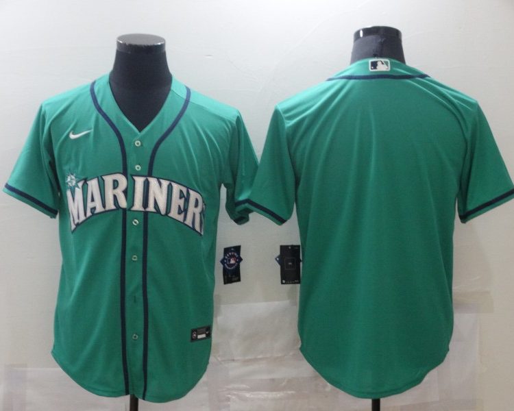 Men's Seattle Mariners Aqua Alternate Blank Jersey