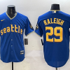 Men's Seattle Mariners Cal Raleigh #29 Blue City Connect Limited Jersey