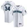 Men's Seattle Mariners Felix Hernandez #34 White 2023 Hall of Fame Home Jersey