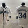 Men's Seattle Mariners Felix Hernandez #34 White Home Jersey
