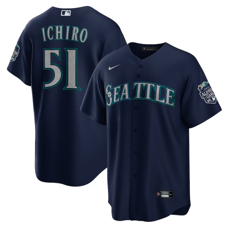 Men's Seattle Mariners Ichiro Suzuki #51 Navy Alternate Jersey