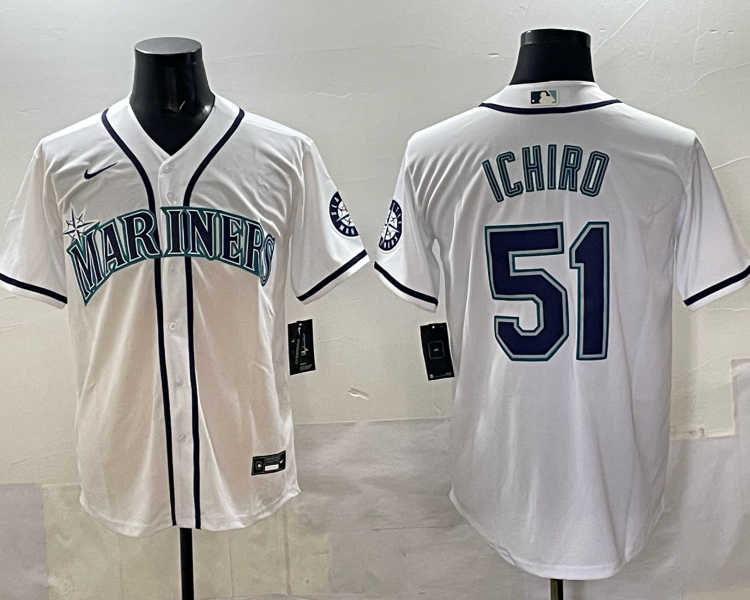 Men's Seattle Mariners Ichiro Suzuki #51 White Jersey