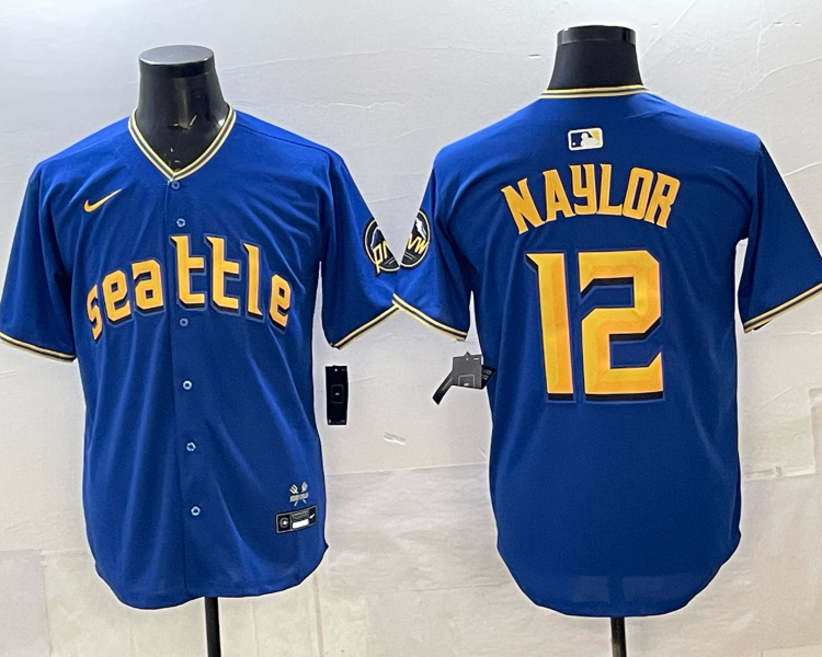 Men's Seattle Mariners Josh Naylor #12 Royal 2023 City Connect Jersey