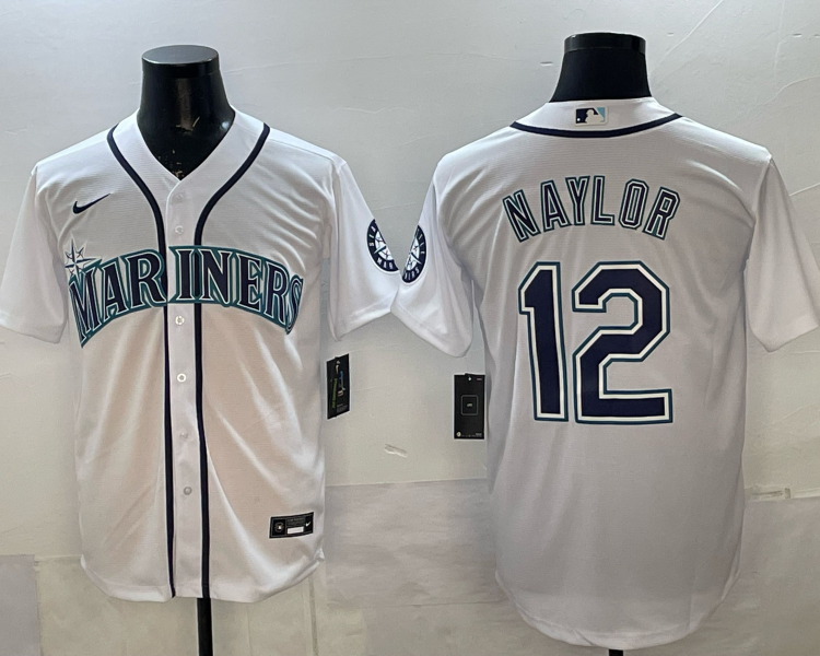 Men's Seattle Mariners Josh Naylor #12 White Home Jersey