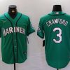 Men's Seattle Mariners JP Crawford #3 Aqua Jersey