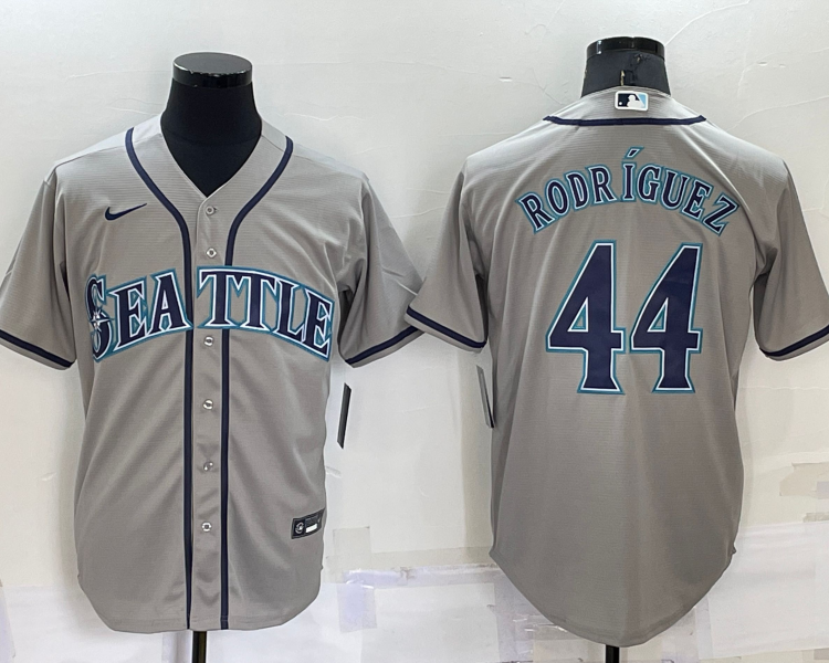 Men's Seattle Mariners Julio Rodriguez #44 Gray Baseball Jersey