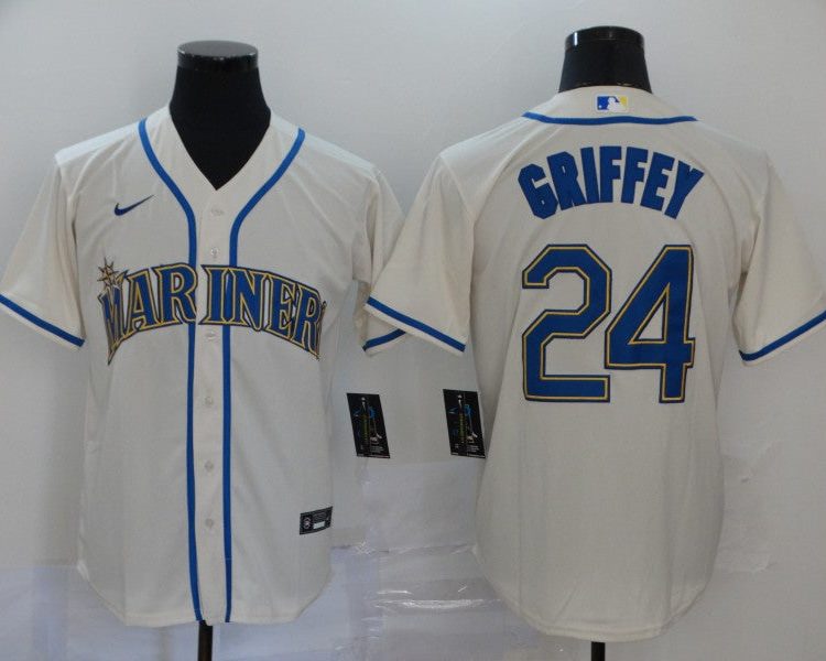 Men's Seattle Mariners Ken Griffey Jr. #24 Beige Baseball Jersey