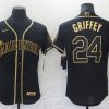 Men's Seattle Mariners Ken Griffey Jr. #24 Black Authentic Baseball Jersey