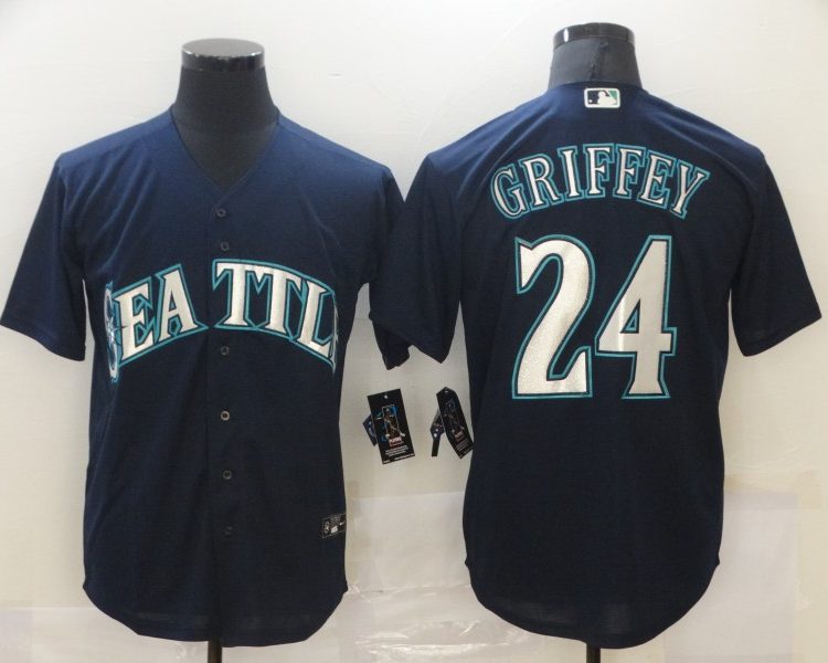 Men's Seattle Mariners Ken Griffey Jr. #24 Navy Jersey