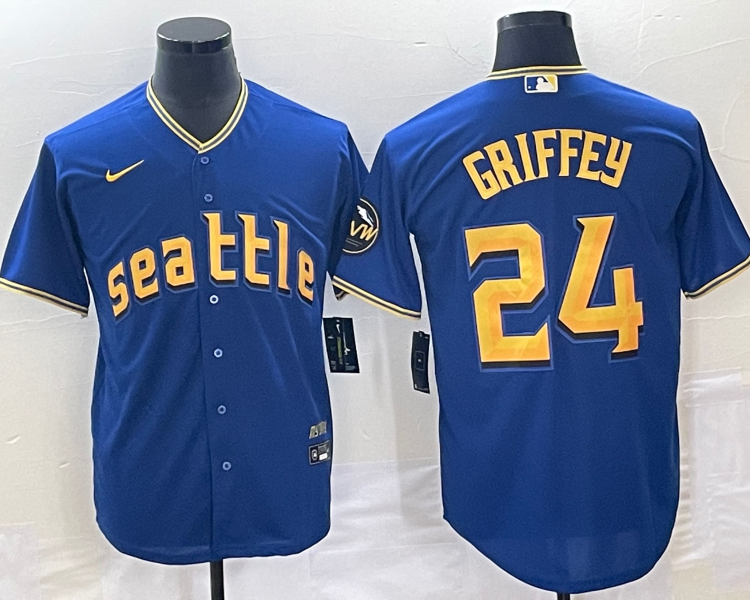 Men's Seattle Mariners Ken Griffey Jr. #24 Royal 2023 City Connect Jersey