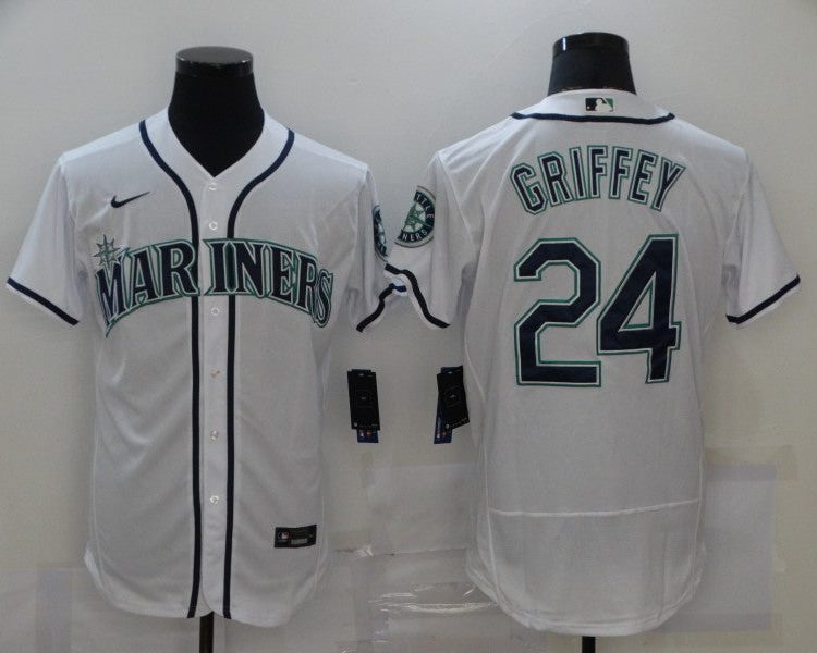 Men's Seattle Mariners Ken Griffey Jr. #24 White Baseball Jersey